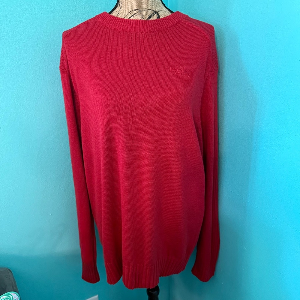 EUC Men’s The North Face Red Crew Neck Long Sleeve Sweater Size Large